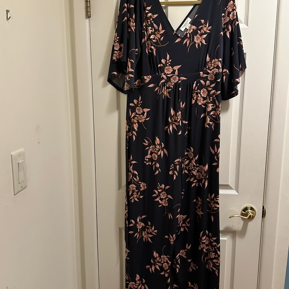 Motherhood Maternity Elegant Floral Maxi Dress/Pants Jumpsuit